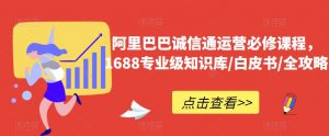 阿里巴巴诚信通运营必修课程，​1688专业级知识库/白皮书/全攻略-闪越社