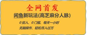 闲鱼新玩法(高芝麻分人脉)0投入0门槛,每天一小时，轻松月入过万【揭秘】-闪越社