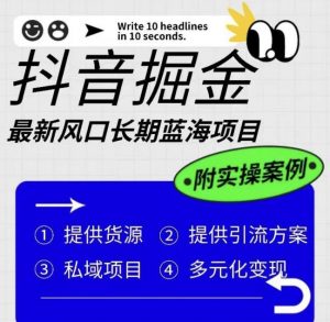 抖音掘金最新风口，长期蓝海项目，日入无上限（附实操案例）【揭秘】-闪越社