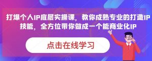 蟹老板·打爆个人IP底层实操课,教你成熟专业的打造IP技能,全方位带你做成一个能商业化IP-闪越社