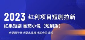 2023红利项目短剧拉新，听潮阁学社月入过万红果短剧番茄小说CPA拉新项目教程【揭秘】-闪越社