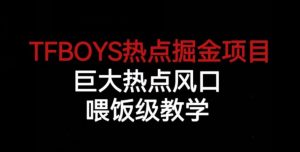 TFBOYS热点掘金项目,巨大热点风口,喂饭级教学-闪越社