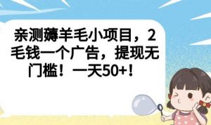 亲测薅羊毛小项目,2毛钱一个广告,提现无门槛!一天50+【揭秘】-闪越社