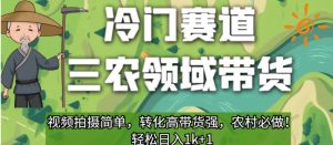 冷门赛道三农领域带货,视频拍摄简单,转化高带货强,农村必做!【揭秘】-闪越社