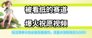 被看低的赛道爆火祝愿视频,玩法简单小白必做无脑操作,流量大涨粉快日入500-闪越社