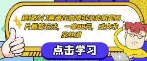 超级冷门赛道在微博引流卖明星图片最新玩法,一单88元,成交非常丝滑【揭秘】-闪越社