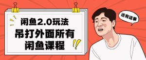 闲鱼2.0玩法单号每天日入2000，吊打市面所有课程-闪越社