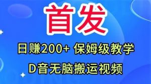 首发，抖音无脑搬运视频，日赚200+保姆级教学【揭秘】-闪越社