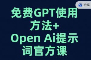 免费GPT+OPEN AI提示词官方课-闪越社