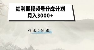 外面收费1980的红利期视频号分成计划2.0版本教学【揭秘】-闪越社