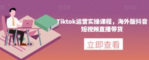 Tiktok运营实操课程,海外版抖音短视频直播带货-闪越社