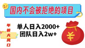 在国内不怕被拒绝的项目,单人日入2000,团队日入20000+【揭秘】-闪越社