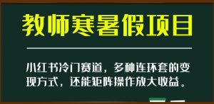 小红书冷门赛道,教师寒暑假项目,多种连环套的变现方式,还能矩阵操作放大收益【揭秘】-闪越社