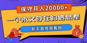 一个永久存在的信息差,保守月入20000+,新手直接跟着做【揭秘】-闪越社