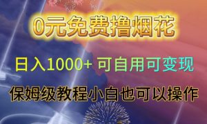 0元免费撸烟花日入1000+可自用可变现保姆级教程小白也可以操作【仅揭秘】-闪越社