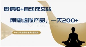 十万个富翁修炼宝典之8.微信群+自动成交站，刚需虚拟产品，一天200+-闪越社