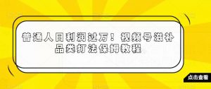 普通人日利润过万！视频号滋补品类打法保姆教程【揭秘】-闪越社