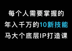 马大个的IP底层逻辑课,每个人需要掌握的年入千万的10新技能,约会底层IP打造方法!-闪越社