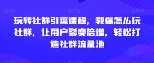 玩转社群引流课程,教你怎么玩社群,让用户裂变倍增,轻松打造社群流量池-闪越社