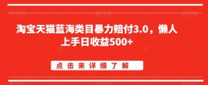 淘宝天猫蓝海类目暴力赔付3.0，懒人上手日收益500+【仅揭秘】-闪越社