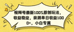 视频号最新100%原创玩法，收益稳定，亲测单日收益1000+，小白专属【揭秘】-闪越社