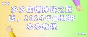 多多店铺挣钱之起店，2024年最新拼多多教程-闪越社