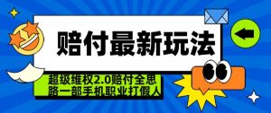 超级维权2.0全新玩法,2024赔付全思路职业打假一部手机搞定【仅揭秘】-闪越社