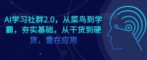 AI学习社群2.0，从菜鸟到学霸，夯实基础，从干货到硬货，重在应用-闪越社