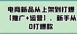 电商新品从上架到打爆【推广+运营】,新手从0打爆款-闪越社