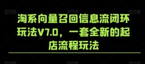 淘系向量召回信息流闭环玩法V7.0，一套全新的起店流程玩法-闪越社