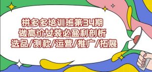 拼多多培训班第34期：做高价女装必盈利剖析选品/测款/运营/推广/拓展-闪越社