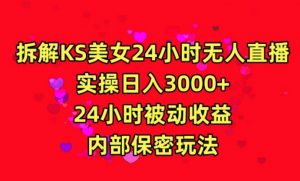 利用快手24小时无人美女直播,实操日入3000,24小时被动收益,内部保密玩法【揭秘】-闪越社