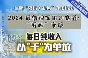 【私域流量最值钱】把“男粉”流量打到手,你便有无数种方法可以轻松变现,每日纯收入以“千”为单位-闪越社