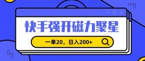 信息差赚钱项目,快手强开磁力聚星,一单20,日入200+【揭秘】-闪越社