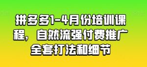 拼多多1-4月份培训课程,自然流强付费推广全套打法和细节-闪越社