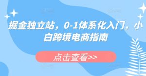 掘金独立站,0-1体系化入门,小白跨境电商指南-闪越社