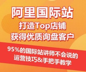 【阿里国际站】打造Top店铺&获得优质询盘客户,95%的国际站讲师不会说的运营技巧-闪越社