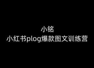 小铭-小红书plog爆款图文训练营，教你从0-1做小红书-闪越社