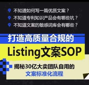 打造高质量合规的Listing文案SOP，掌握亚马逊文案工作的标准化-闪越社