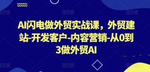 AI闪电做外贸实战课，​外贸建站-开发客户-内容营销-从0到3做外贸AI-闪越社
