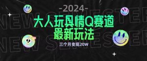 全新大人玩具情Q赛道合规新玩法，公转私域不封号流量多渠道变现，三个月变现20W【揭秘】-闪越社