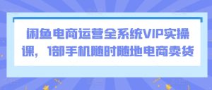 闲鱼电商运营全系统VIP实操课,1部手机随时随地电商卖货-闪越社