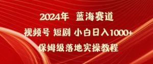 2024年视频号短剧新玩法小白日入1000+保姆级落地实操教程【揭秘】-闪越社