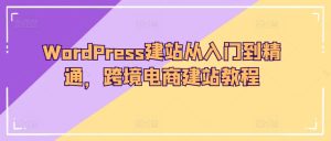 WordPress建站从入门到精通,跨境电商建站教程-闪越社