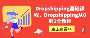 Dropshipping基础课程，Dropshipping从0到1全教程-闪越社