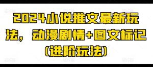 2024小说推文最新玩法，动漫剧情+图文标记(进阶玩法)-闪越社