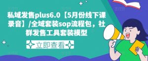 私域发售plus6.0【5月份线下课录音】/全域套装sop流程包，社群发售工具套装模型-闪越社