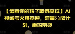 【恭喜你的孩子取得高位】AI视频号火爆赛道,流量分成计划,橱窗带货【揭秘】-闪越社