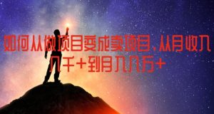 如何从做项目变成卖项目，从月收入几千到月入几万【揭秘】-闪越社