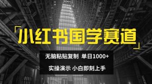 小红书国学赛道,无脑粘贴复制,单日1K,实操演示,小白即刻上手【揭秘】-闪越社